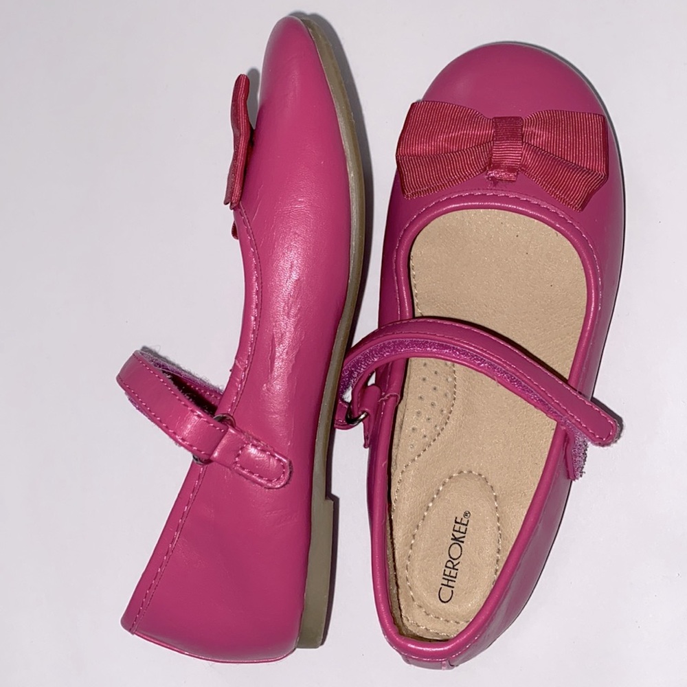 Cherokee Pink Kids Ballet Shoes with Bow. Size 11 Toddler. - Picture 5 of 7